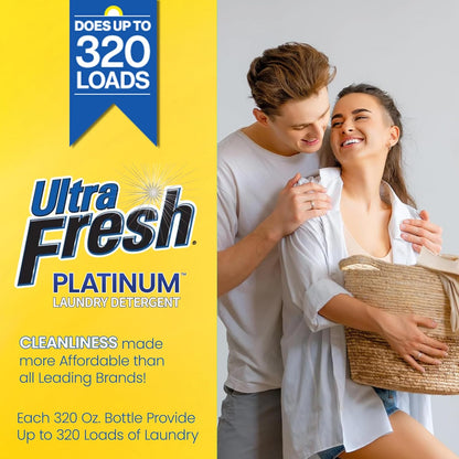 Ultra Fresh 2 Pack Platinum Liquid Laundry Detergent up to 320 Loads, Fresh Linen - Deep Cleaning