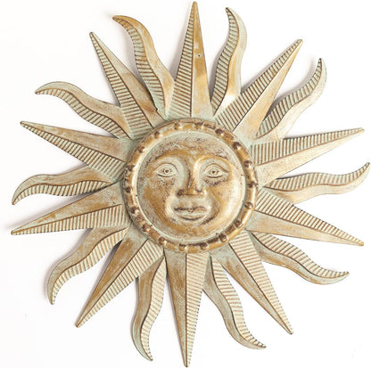 TICKCACY Metal Sun Wall Art Decor Sculpture, 3D Sun Wall Art Decoration Hanging for Outdoor Indoor