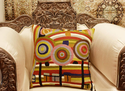 Hundertwasser Modern Pillow Cover Beloved Gardens Accent Outdoor Pillows Art Deco Couch Cushion