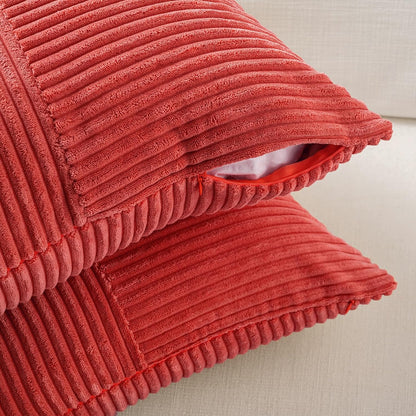 Fancy Homi 2 Packs Red Decorative Throw Pillow Covers 22x22 Inch for Living Room Couch Bed Sofa