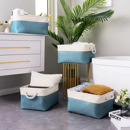 TheWarmHome Fabric Storage Bin with Handles,Storage Basket for Home Storage and Organization, Shelf