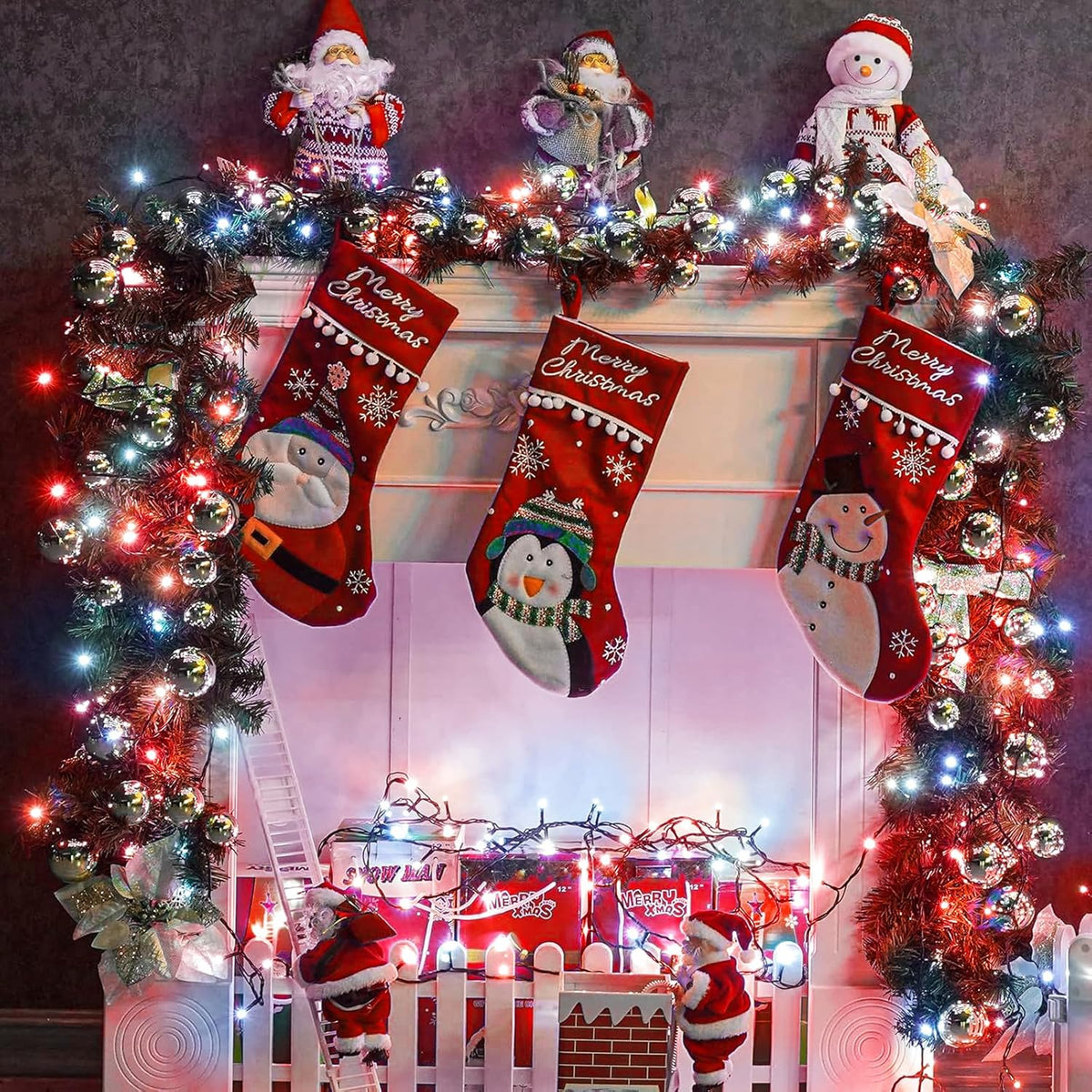 100FT 300 LED Christmas Lights Outdoor, Plug in Christmas Tree Lights with 8 Modes Waterproof