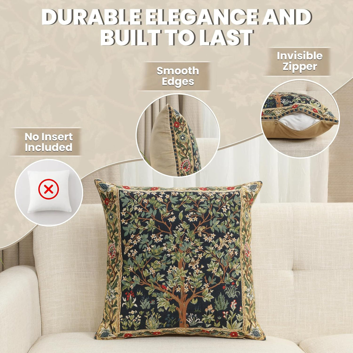 Charlotte Home Furnishings Throw Pillow Covers, Decorative Boho Pillow Covers for Couch, Living