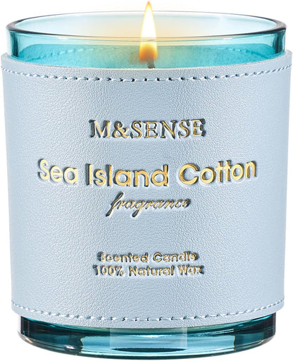 M&SENSE Green Floral Musky Scented Candles,Vegan Soy Wax,10oz 42-Hour Long Lasting Burning