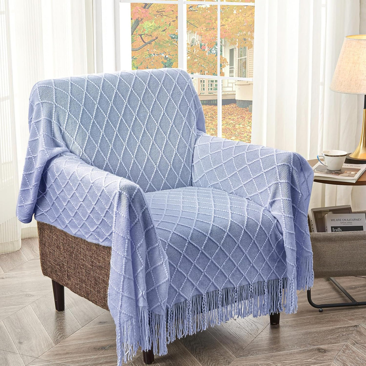 inhand Knitted Throw Blanket for Couch and Bed, Soft Living Room Home Decor Knitted Blanket with
