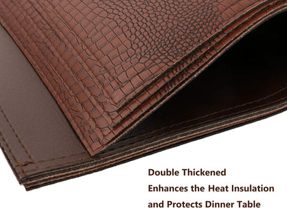 Set of 8 Faux Leather Placemats, PU Table Mats, Waterproof, Stain Resistant, Heat Resistant