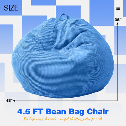 Hobestluk 4.5FT Bean Bag Chair Giant Bean Bag Chair with Filler Included Adult Bean Bag Chairs with