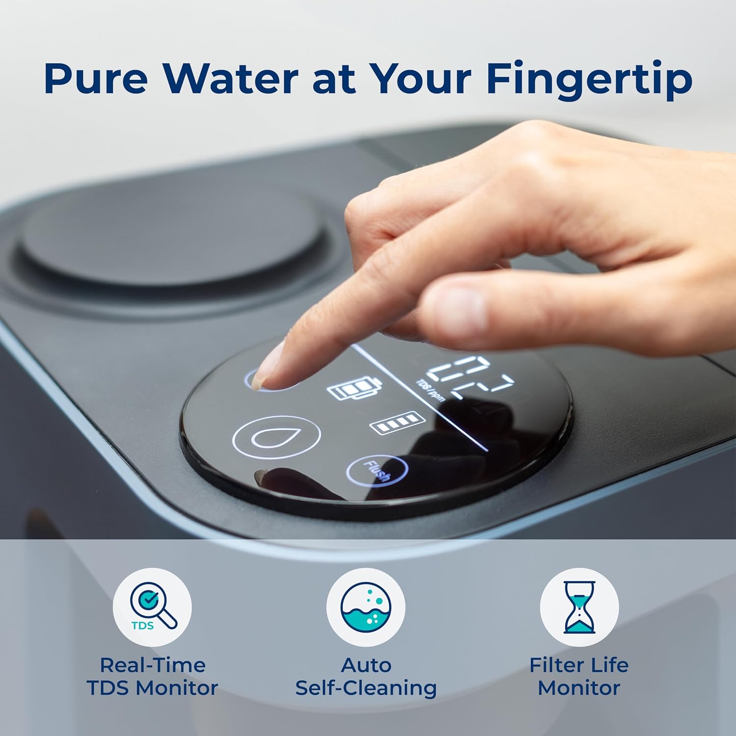 Bluevua RO100ROPOT-LITE Countertop Reverse Osmosis Water Filter System, 5 Stage Purification, 3:1