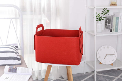 Minoisome Storage Basket Felt Storage Bin Collapsible& Convenient Box Organizer with Carry Handles