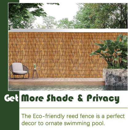 Barydat 3 Pcs 3 x 16.4 ft Bamboo Privacy Screen, Reed Fence Roller Patio Decorative Fences Reed