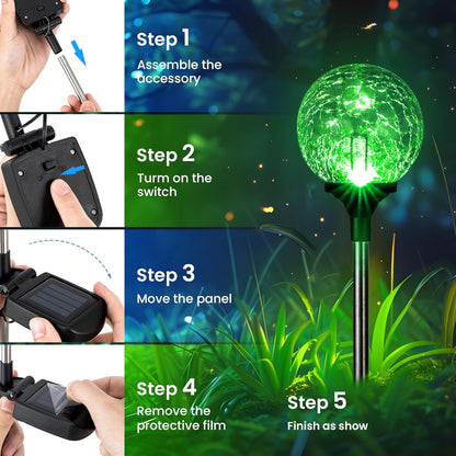 Gigalumi Solar Garden Lights 6 Pack, Solar Globe Lights Outdoor Waterproof, Solar Lights Outdoor