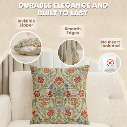 Charlotte Home Furnishings Throw Pillow Covers 16x16 in, Single Stem Decorative Couch Pillow Cover