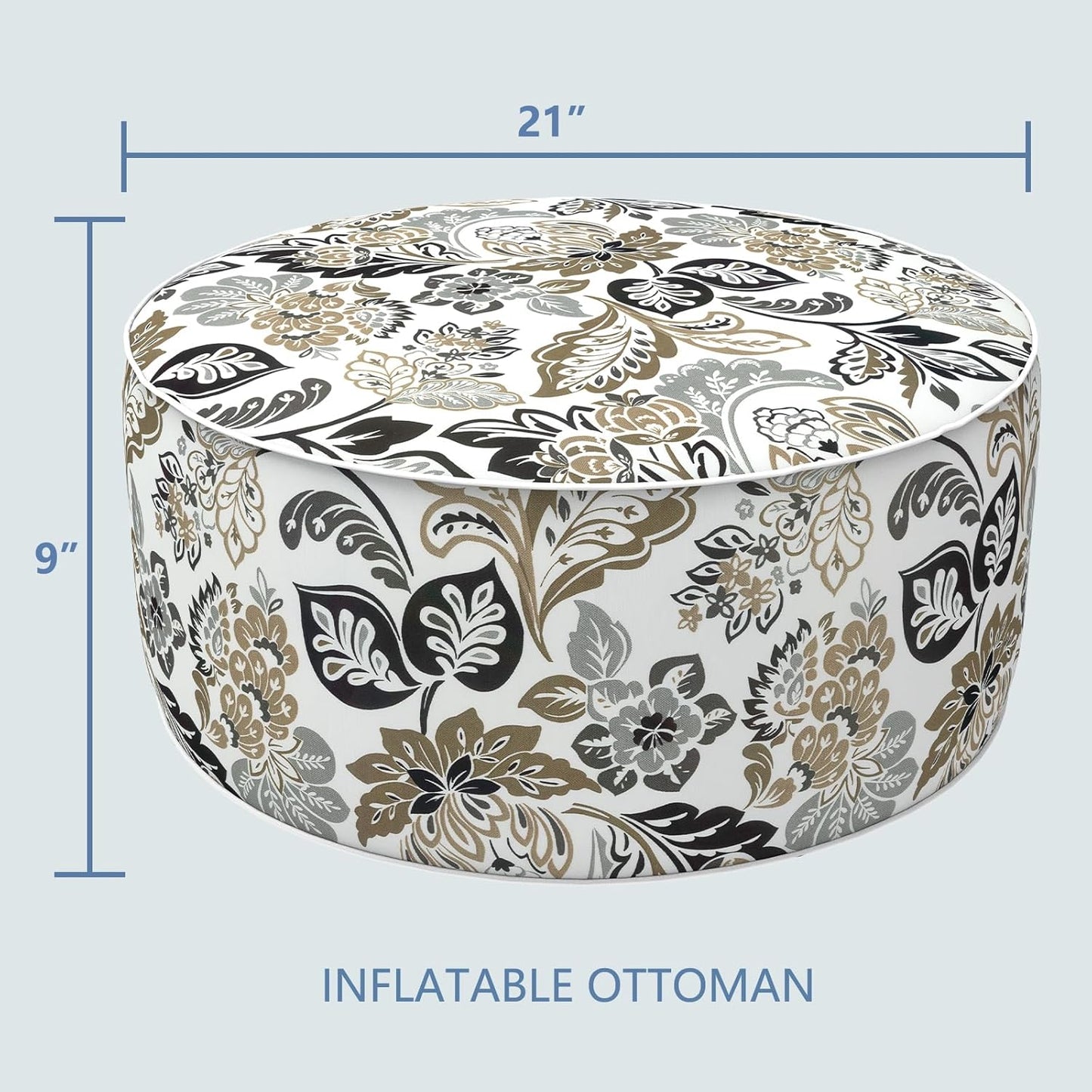 LVTXIII Inflatable Stool Ottoman Footrest with Handle, Decorative Fade-Resistant Foot Stool, Indoor
