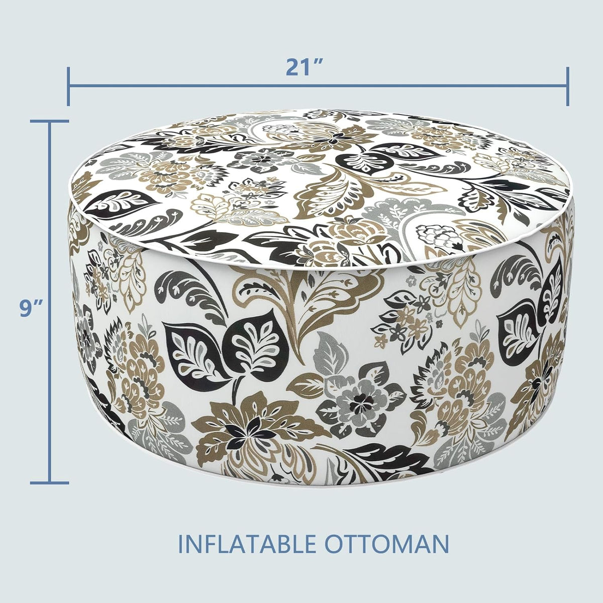 LVTXIII Inflatable Stool Ottoman Footrest with Handle, Decorative Fade-Resistant Foot Stool, Indoor