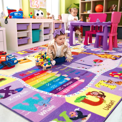 Kids Rugs for Playroom Bedroom Classroom Nursery, Non-Slip and Washable Rugs for Children Toddlers