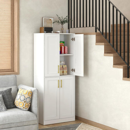 Storage Cabinet, Kitchen Pantry with Doors & Shelf, Tall Storage Cabinet for Bathroom, Living Room