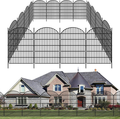 10 Panels Decorative Garden Fence, 40in (H) X 21.92ft (L) No Dig Dog Fences Outdoor for Yard