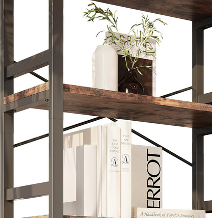 IRONCK Bookshelves and Bookcases, 31.5in Wide Shelf 5-Tier Ladder Shelf 110lbs/shelf Vintage