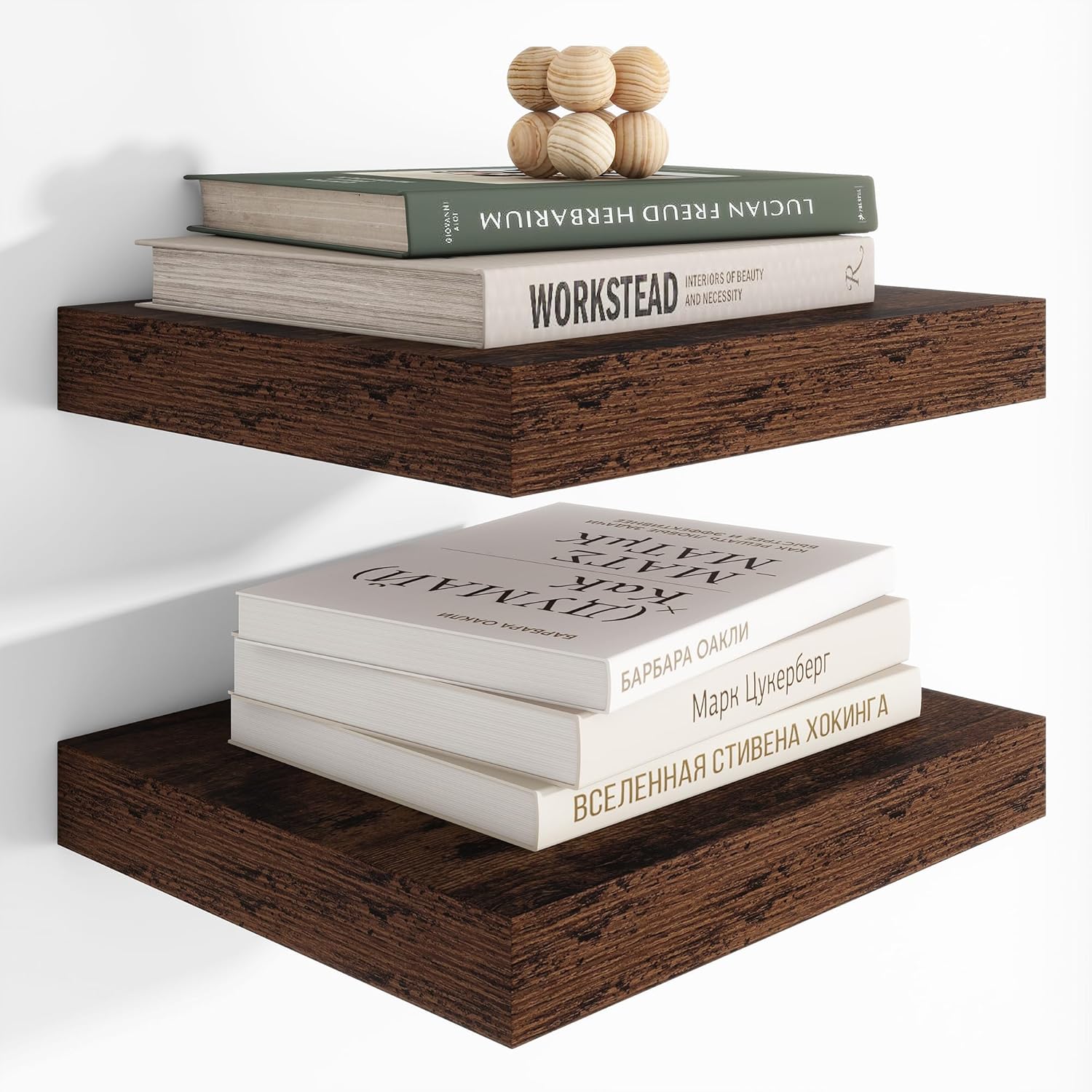 Heimlove 12 Inch Deep Floating Shelves, 12 x 12 inches Long Wall Shelf, Large Extra Display Shelf &