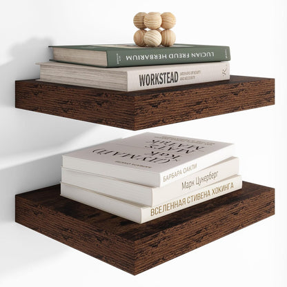 Heimlove 12 Inch Deep Floating Shelves, 12 x 12 inches Long Wall Shelf, Large Extra Display Shelf &