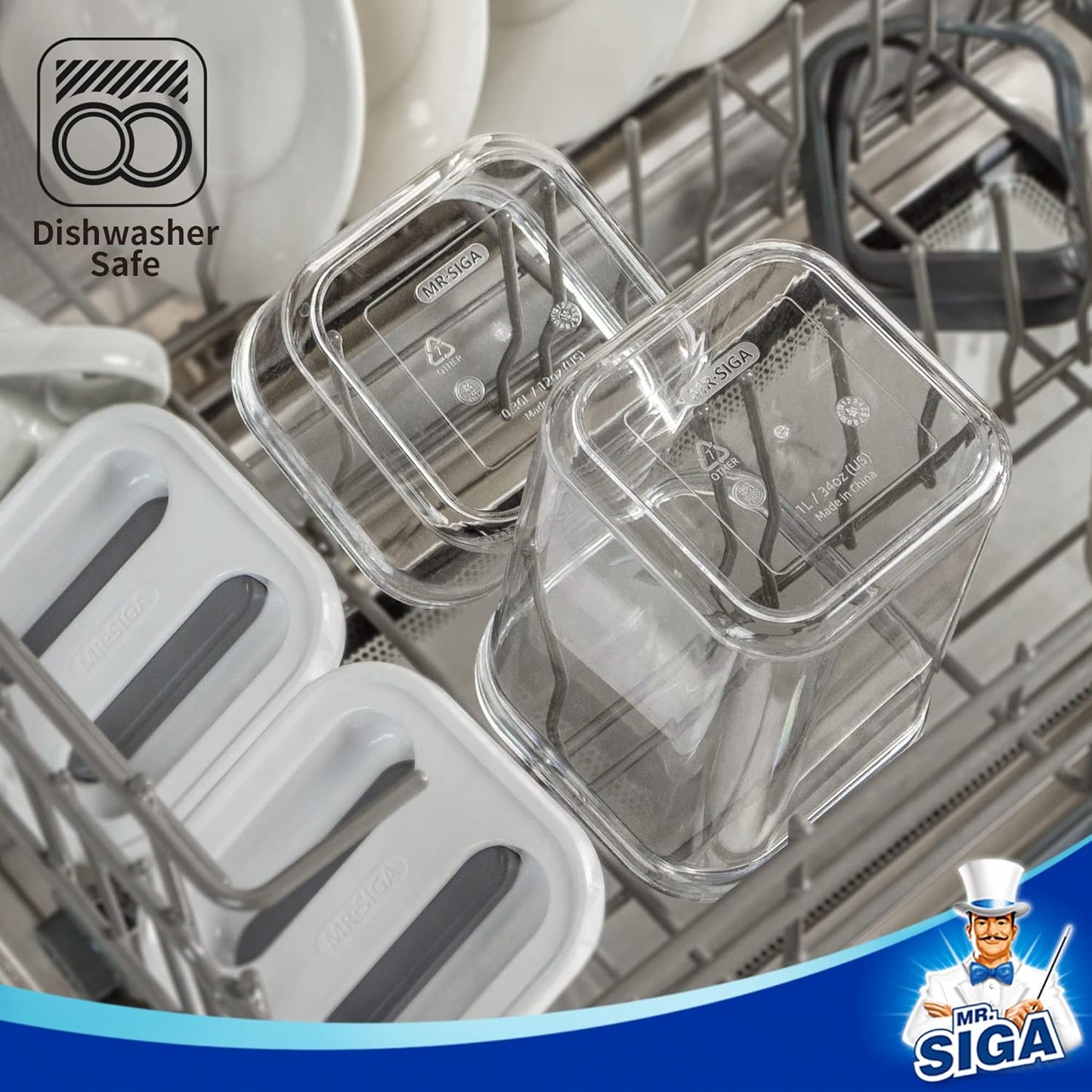 MR.SIGA 6 Piece Airtight Food Storage Container Set, BPA Free Kitchen Pantry Organization