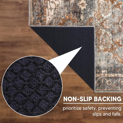 Keen Home Design 10x14 Rug - Machine Washable Area Rug with Non-Slip Backing, Ideal for Living