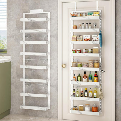 bukfen Over the Door Pantry Organizer,8-Tier Adjustable Basket Kitchen Pantry Door Organization and