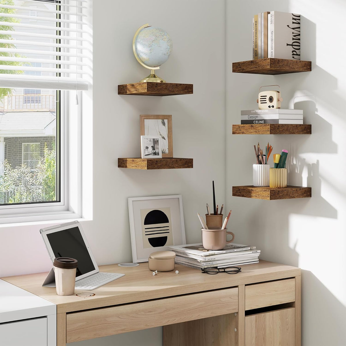 fuqing Floating Shelves for Wall, Bathroom Shelf Wall Mounted for Storage, Shelves with Invisible