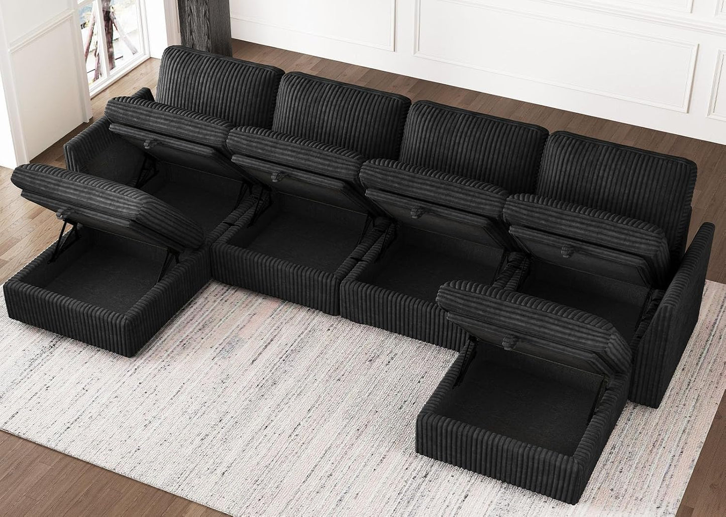 Belffin Modular Sectional Sofa with Storage Ottoman, Oversized Cloud Couch Sectional with Extra