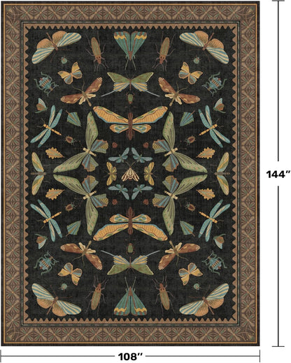 Large Black Rug for Living Room - Area Rugs 9x12 Dining Room Table, Large Bedroom Under Bed, Unique