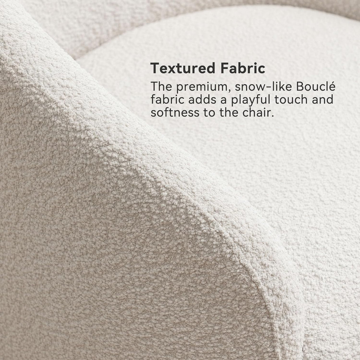 KINWELL 32" Wide Modern Boucle Swivel Barrel Chair, No Assembly Round Upholstered Swivel Accent