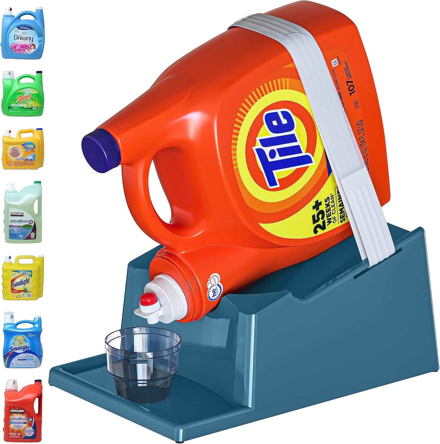 TidyFriend Laundry Detergent Holder Stand with Tray, Laundry Detergent Stand with Non-Slip Rubber