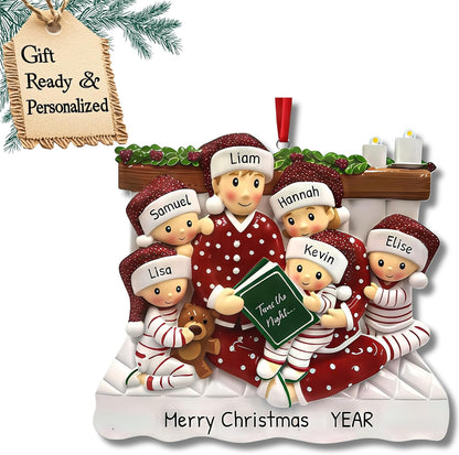 Bedtime Storytelling Family of 6 Christmas Ornament 2025 Personalized Family Christmas Ornaments
