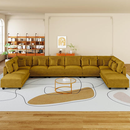LLappuil Modular Sectional Sofa with Storage Seats, Corduroy Convertible Modular U Shaped Sectional