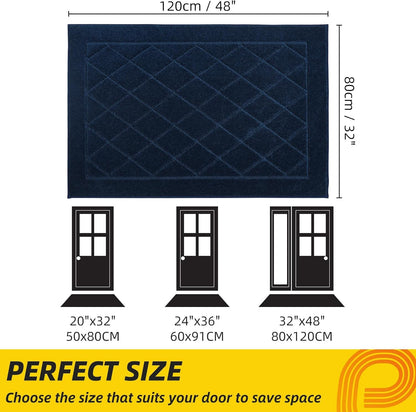JSEI Dirt Trapper Door Mat 32"x48", Non-Slip Washable Entryway Mats, Dog Door Mat, Stain Resistant