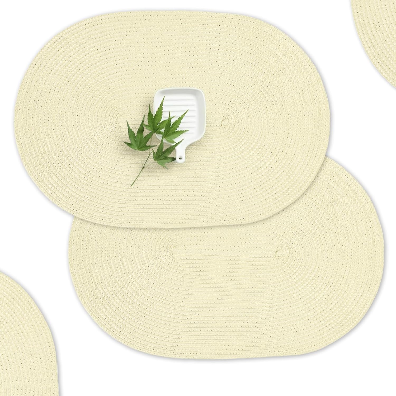 AHHFSMEI Placemats Set of 6 for Dining Table Washable Woven Vinyl Non-Slip 18x12 inches Placemat