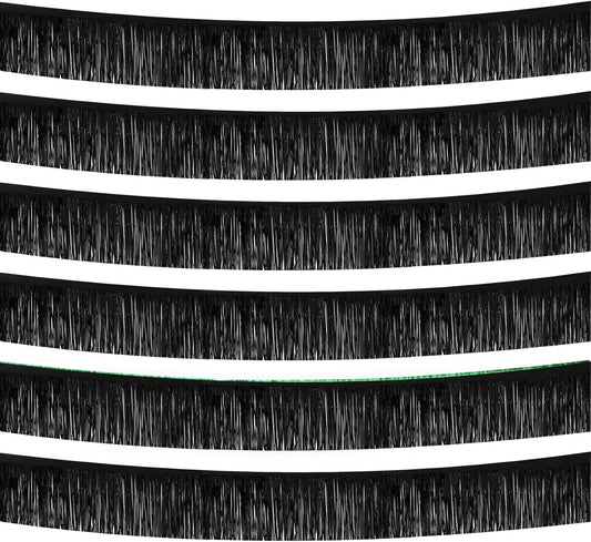 Black Foil Fringe Garland 10FT 6packs, Metallic Foil Tinsel Fringe Banners for Parade Float