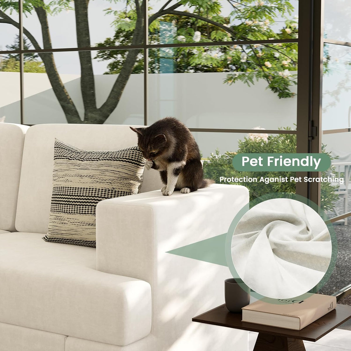 Sofa, 63” Comfy Loveseat Sofa Couch with Deep Seats, Couch for Living Room, Modern Sleeper Sofa