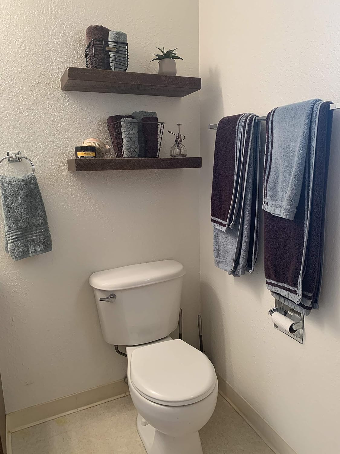 Joel's Antiques 18 Inch Wooden Floating Shelves for Wall - 18x8x2 in - Made of Natural Wood - Short