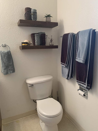 Joel's Antiques 18 Inch Wooden Floating Shelves for Wall - 18x8x2 in - Made of Natural Wood - Short