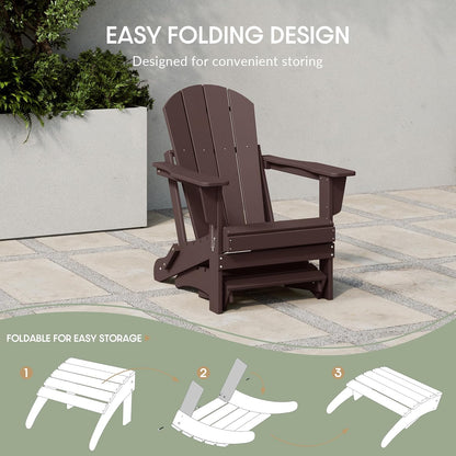 WestinTrends Outdoor Ottoman, Patio Adirondack Ottoman Foot Rest, All Weather Poly Lumber Folding