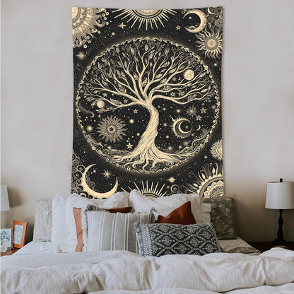Lunerfex Tree of Life Tapestry Starry Sky Wall Tapestry, Vintage Tapestries for Bedroom Ceiling