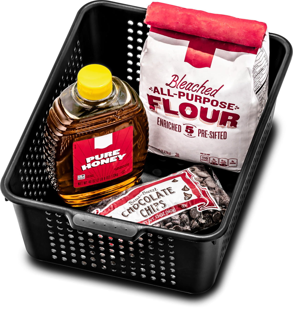 madesmart Classic Large Storage Basket with Soft Handle, Granite