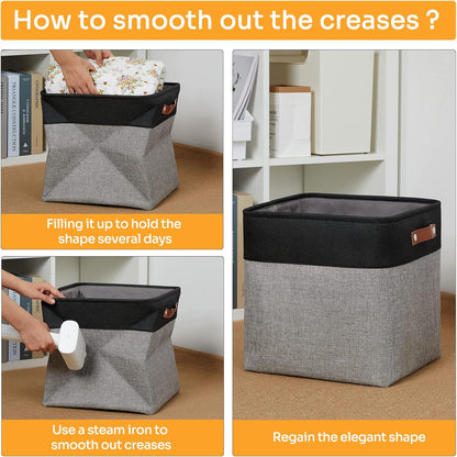 DULLEMELO Storage Bins for Organizing,Closet Storage Baskets for Gift Empty,Large Linen Canvas