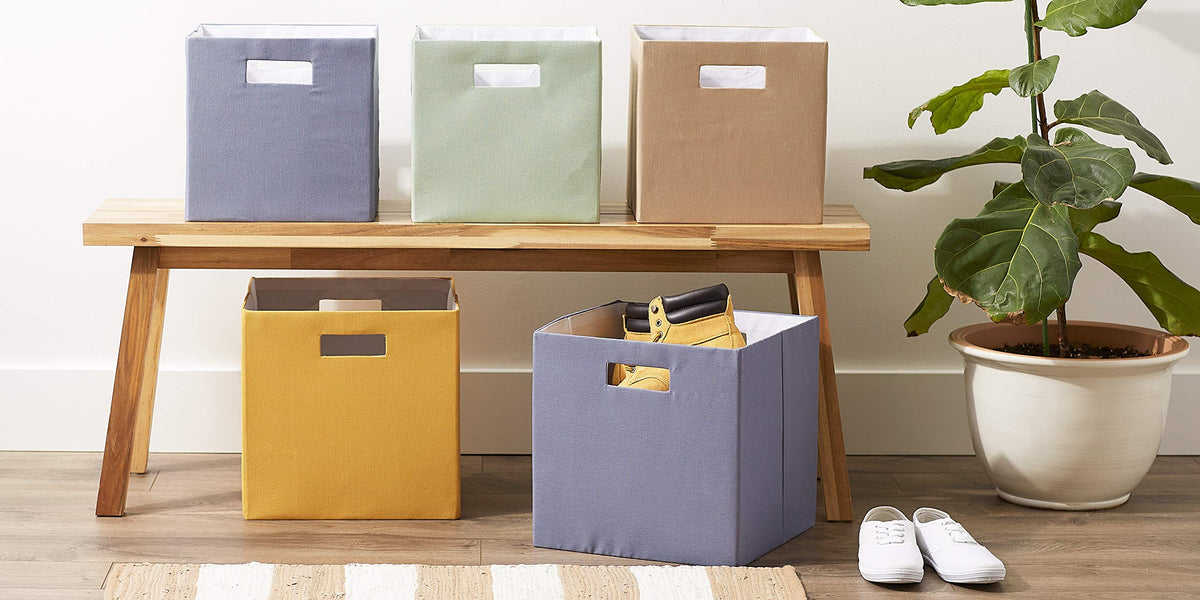 DII Fabric Storage Cube Organizer Bin 11x11x11 Foldable, Mint