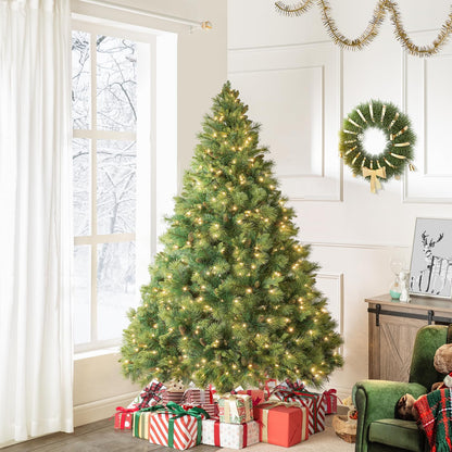 Naomi Home Vail 4.5ft Prelit Artificial Christmas Tree with Pine Cones, Foot Pedal, 561 Branch