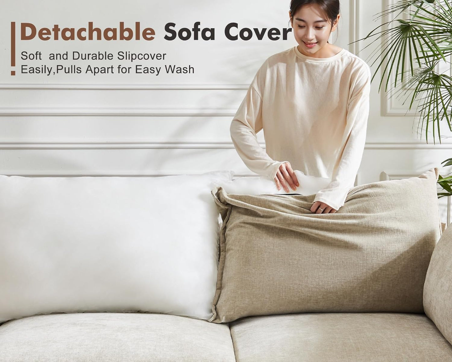 102.6" Modular Sectional Sofa, L Shaped Couch Set for Living Room, 3-Seater Comfy Cloud Couches