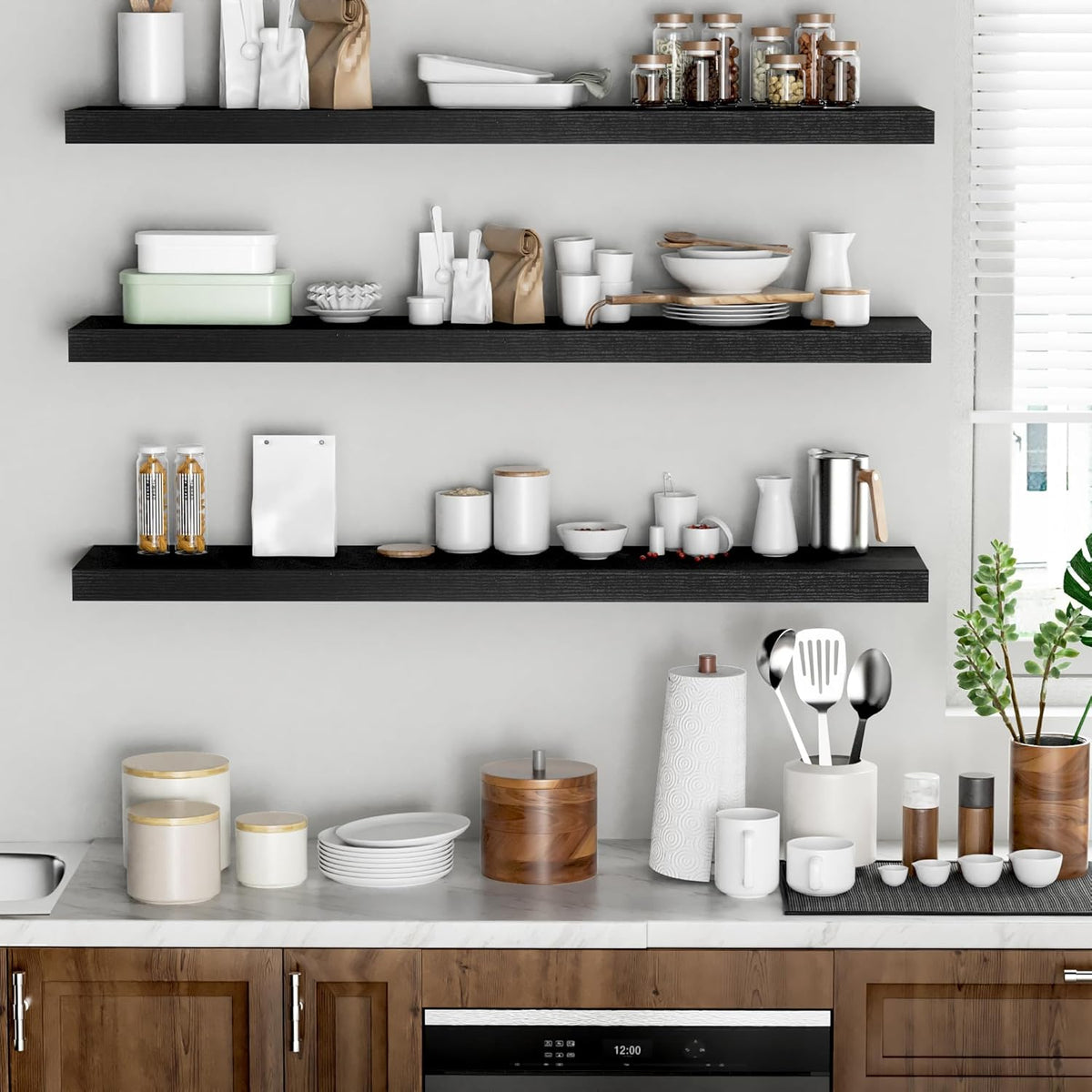 Floating Shelves - 10.3 Inch Deep Wall Shelf for Decor & Storage - Wall Mounted Display Shelving