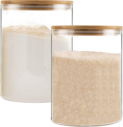YUNCANG Glass Storage Jars,2 PACK -108oz/3200ml Clear Glass Food Storage Containers with Airtight