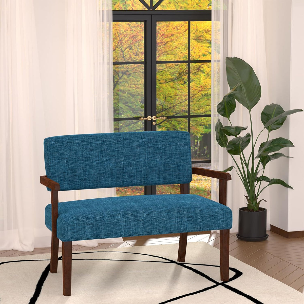 Accent Chair 2 Seat, Arm Chairs with Soft Seat and Armrests for Living Room, Love seat for Dining